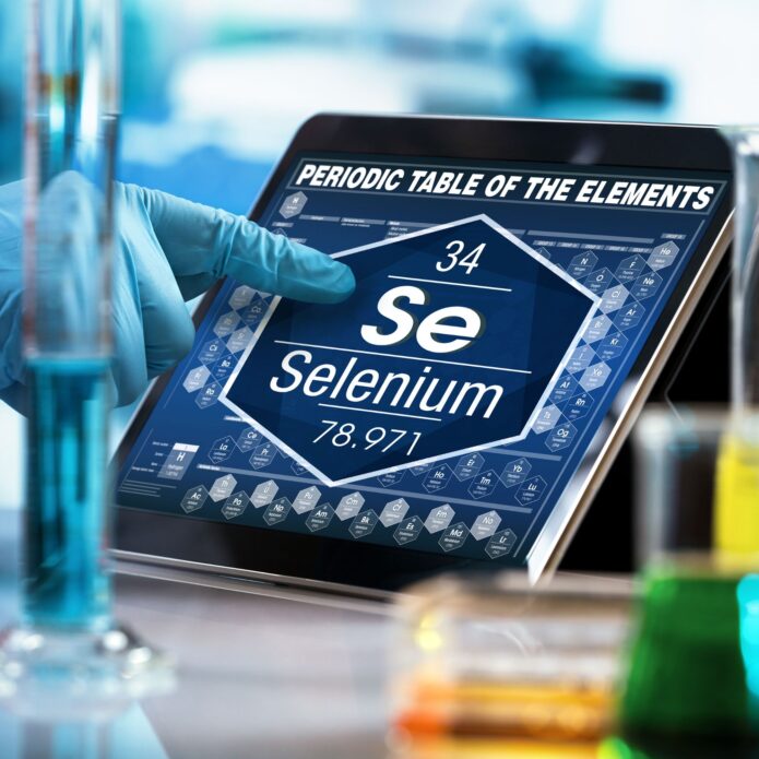 A tablet has Selenium displayed on it's screen