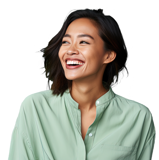 A smiling asian woman in a green shirt at an IV drip bar.